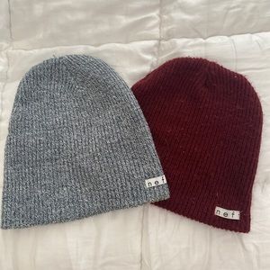 Maroon & Heather Grey Neff Beanies